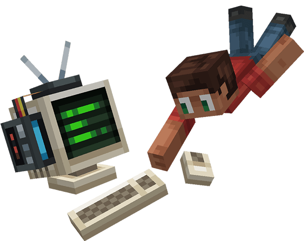 3d minecraft model of a computer monitor displaying Chunker